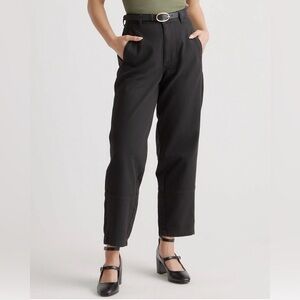 Quince Organic Stretch Cotton Twill Barrel Leg Pants Women’s Size 6 Black